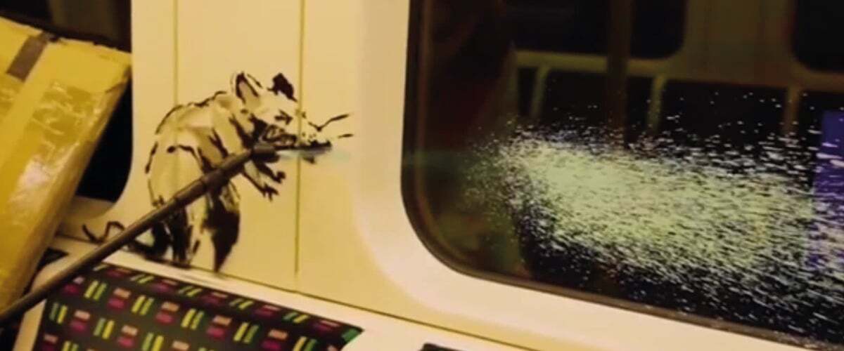 Banksy Coronavirus Rat Graffiti London Underground