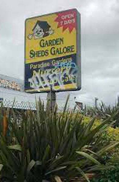 Garden Sheds Galore graffiti vandalism